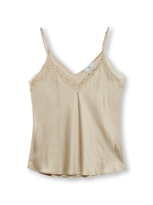 resort finest camisole with lace top beige