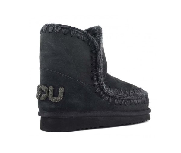 mou mou eskimo 18 glitter logo booties zwart korte laarzen zwart bp 2x5 6qr s2gqa8