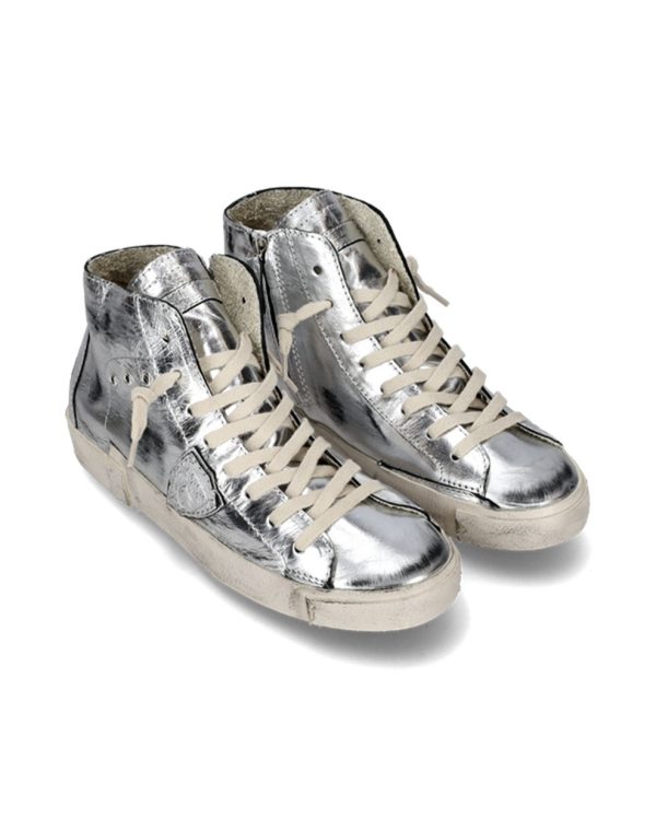 philippe model prsx high woman sneakers zilver bp 34c 76i s7cu3y