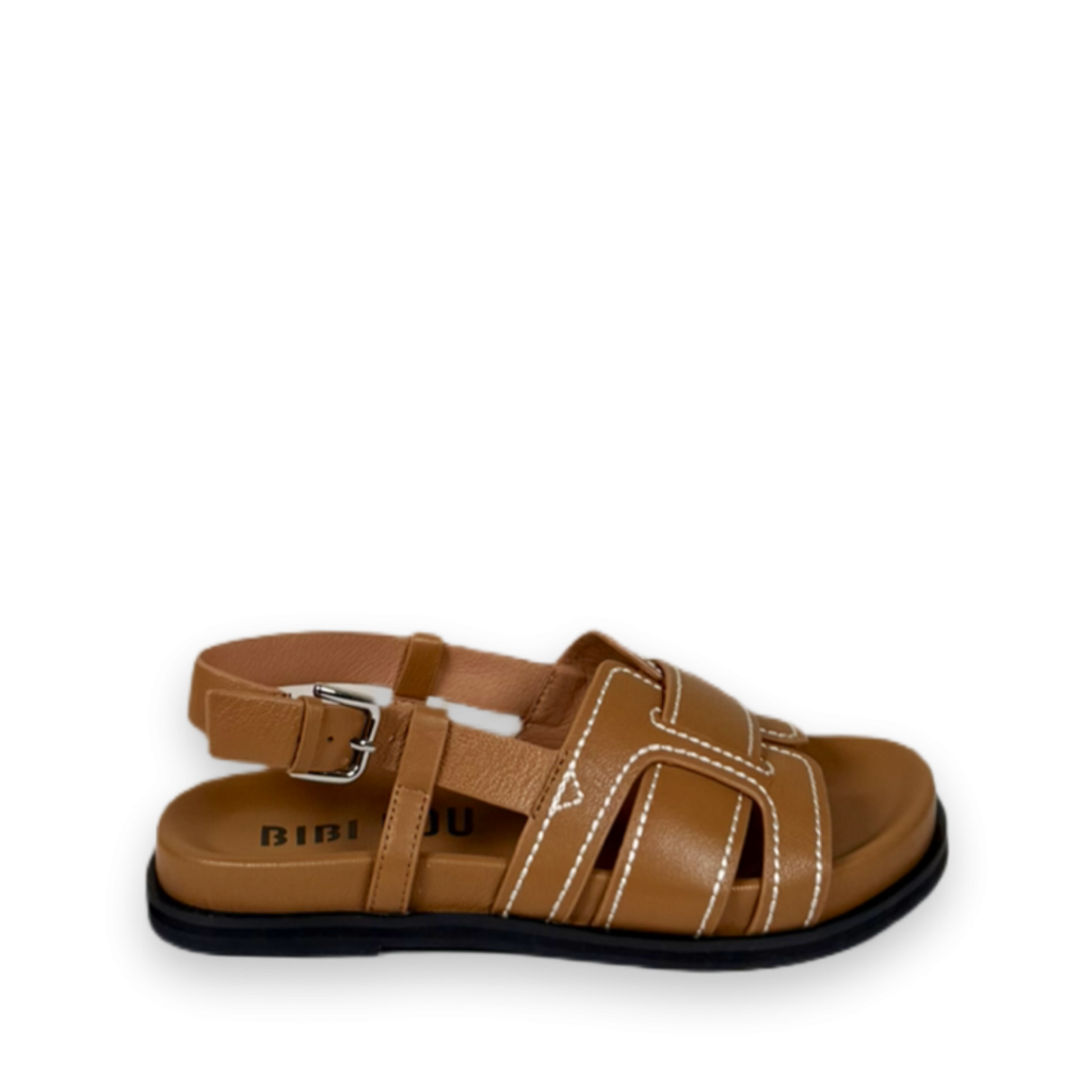 bibi lou holly flat sandalen cognac bp 3zk 881 sycnay