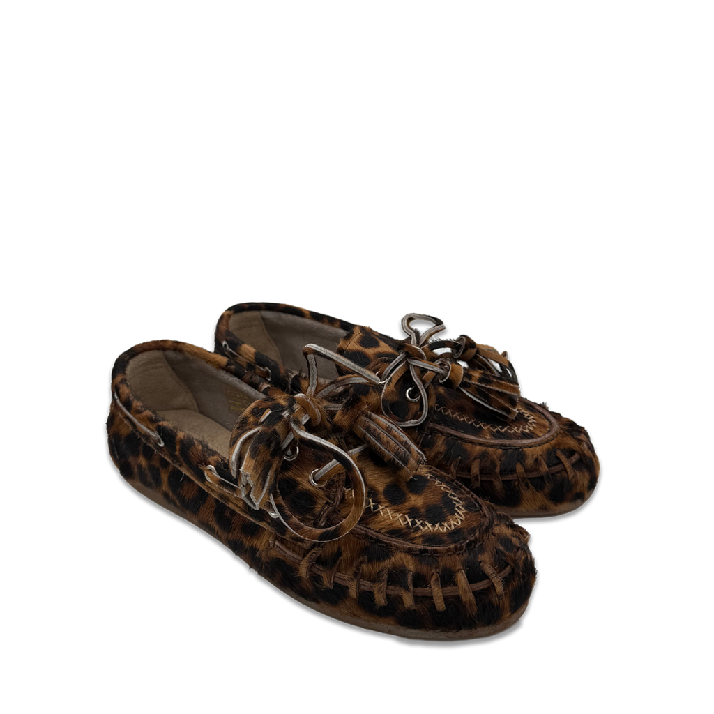 posa boat fringe loafers tijgerprint bp 48m 8ho t57m53