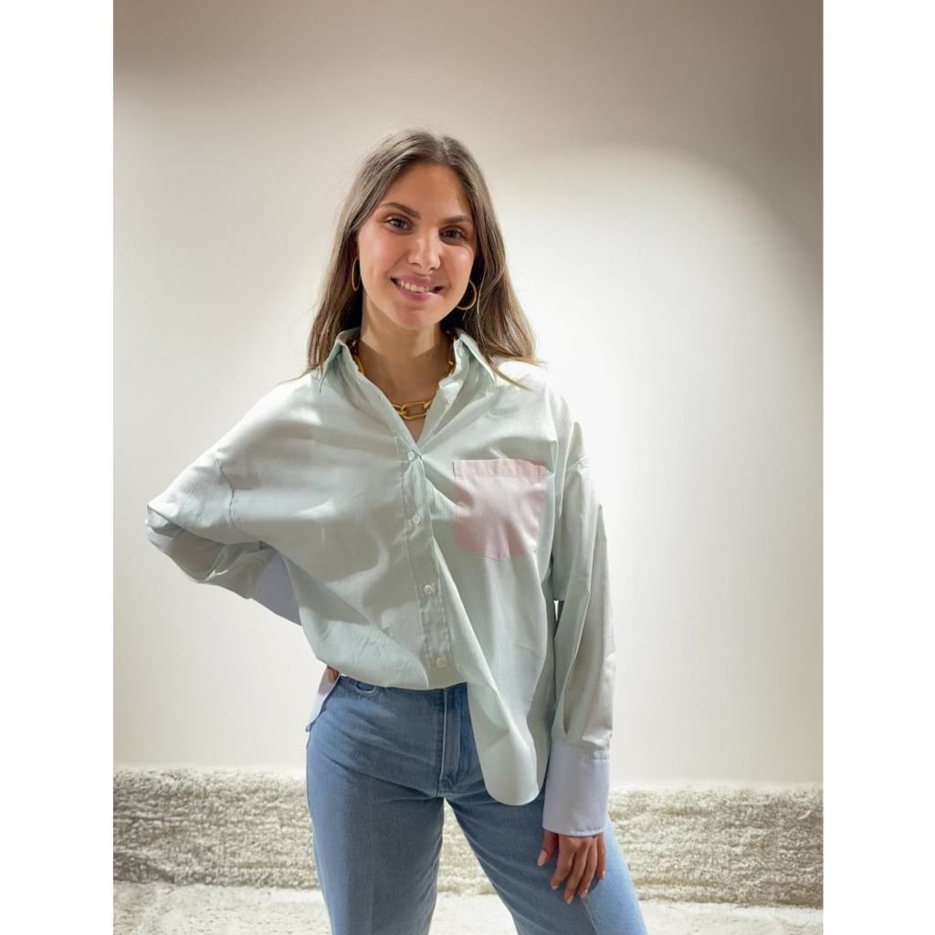 academia marie patch blouse groen bp 4r8 9dd tc3sg3