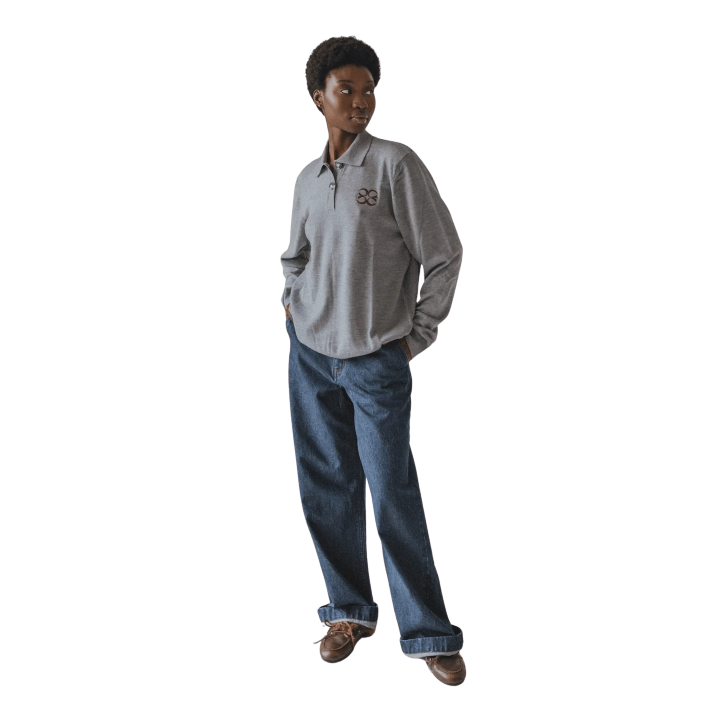 coucou afterglow kniitwear polo trui grijs bp 592 a7k tlgrlv