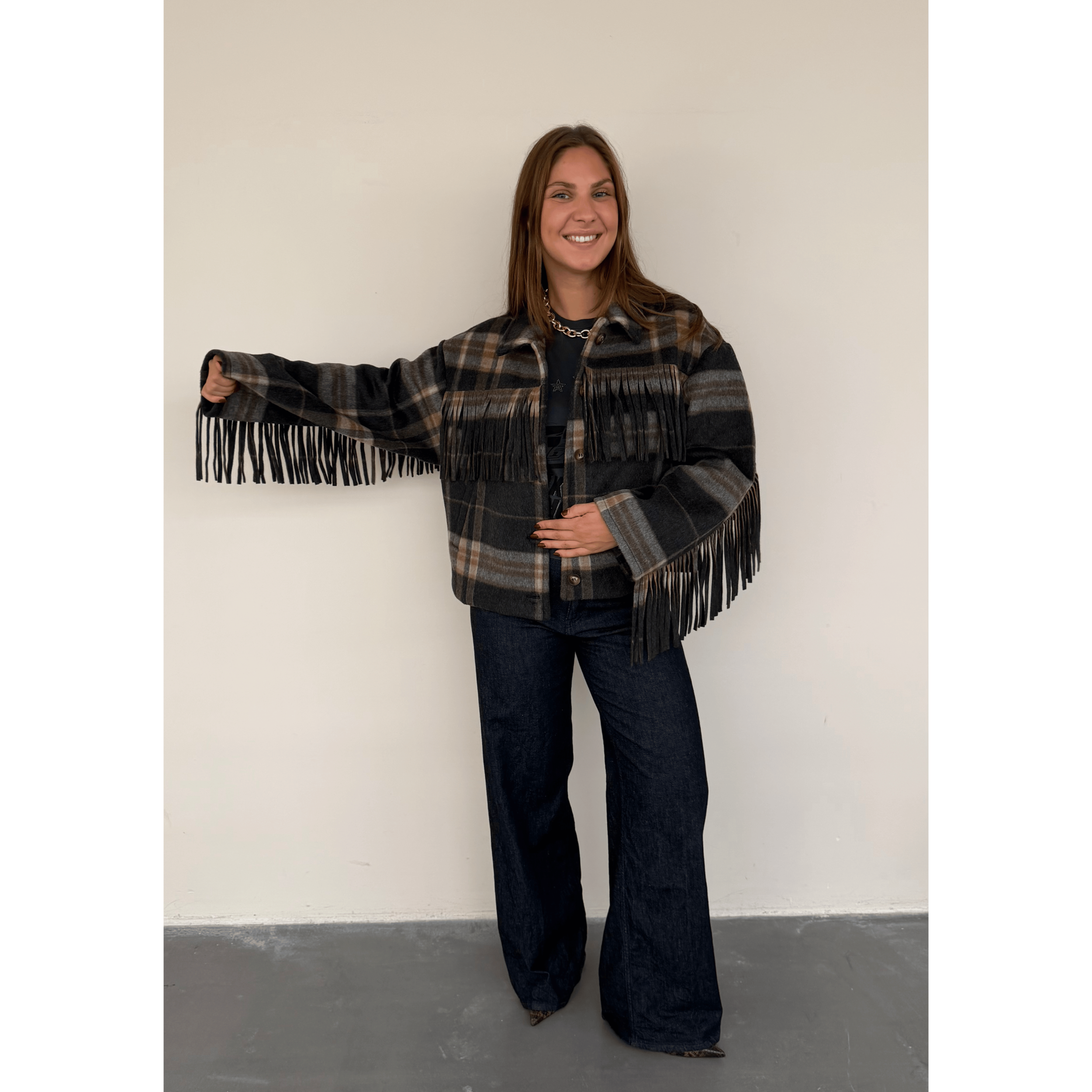 goosecraft sophie fringe jas bruin bp 56o a8f tliii9